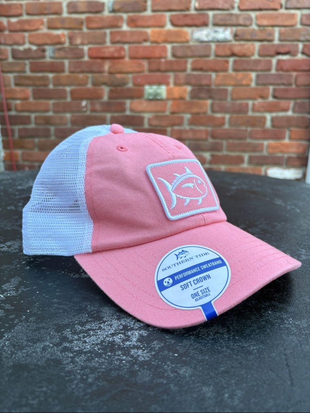 Southern Tide Pink & White Fish Trucker Hat - Picture 4 of 9